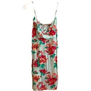FOREVER  21 Sea Foam Green Romance Floral Tank Slip Sun Dress Women S